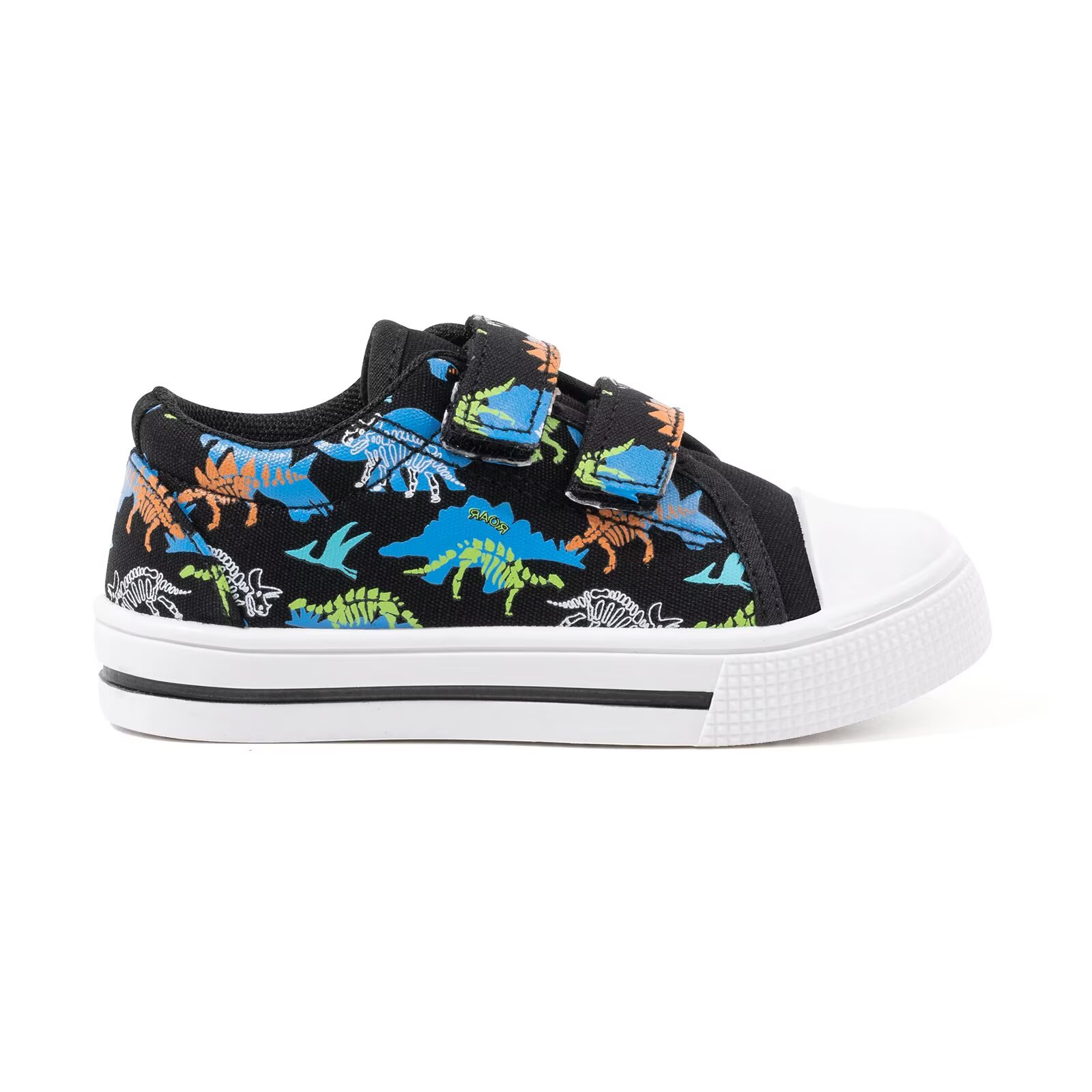 Toddler Dinosaur Canvas Shoes Boys Casual Walking Sneakers with Hook and Loop Big Kid Size 1